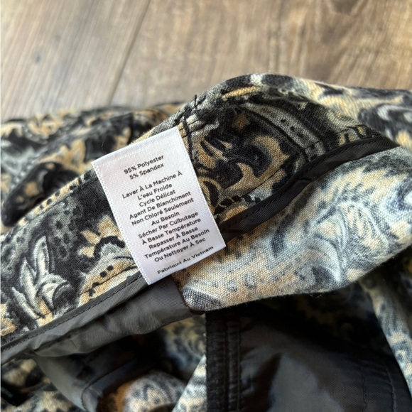 Talbots Hampshire Paisley Ankle Pants Black/Gray/Beige Women's Size 6 - Picture 10 of 16